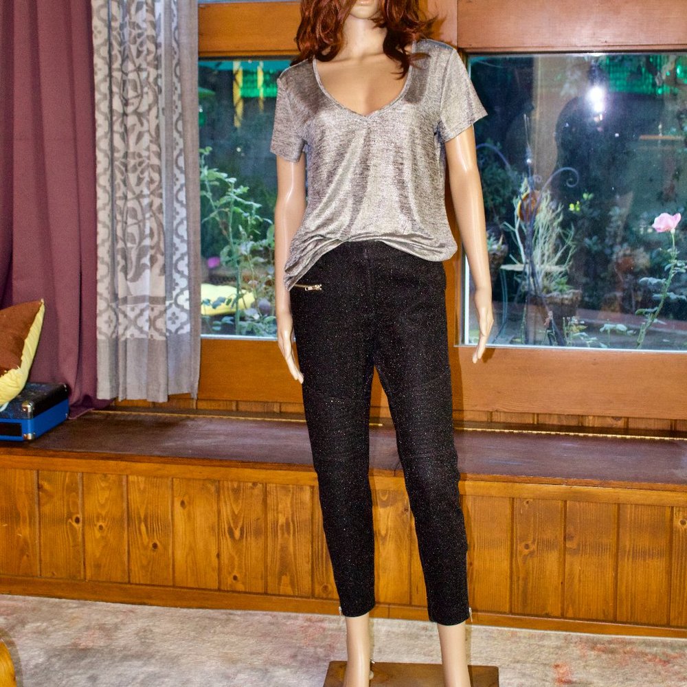 Elizabeth and James Sparkle Moto Pants 4 Anya Mint